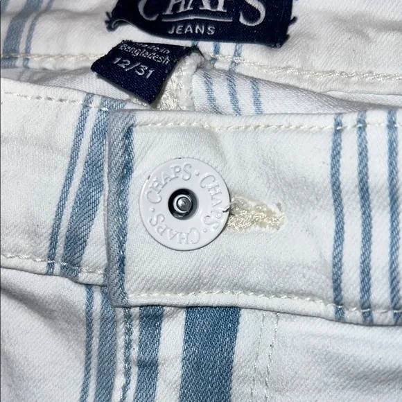 Chaps White and Blue Flare Wide Leg Jeans - Picture 3 of 7